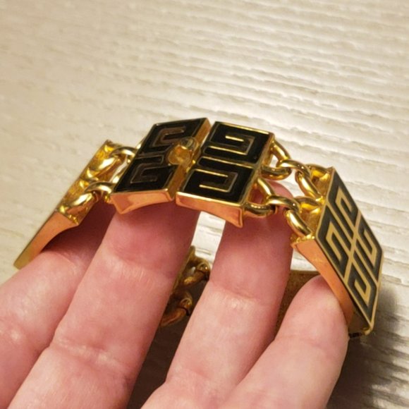 Givenchy Vintage 4G Logo Bracelet 1977 Gold-Plated Collector - Picture 12 of 16